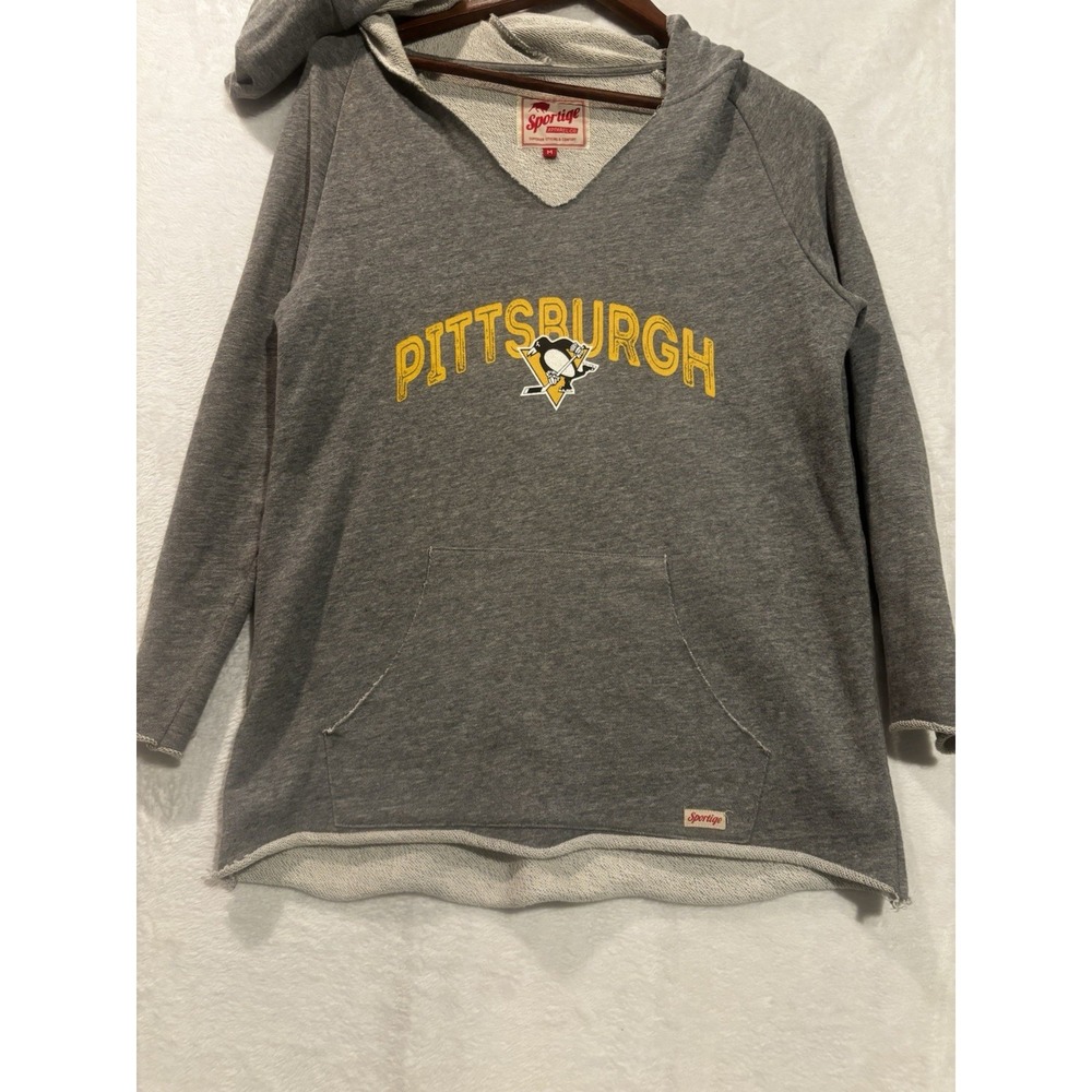 NHL Pittsburgh Penguins Breakaway Hoodie Medium Sweatshirt Gray Logo‎ Sportige
